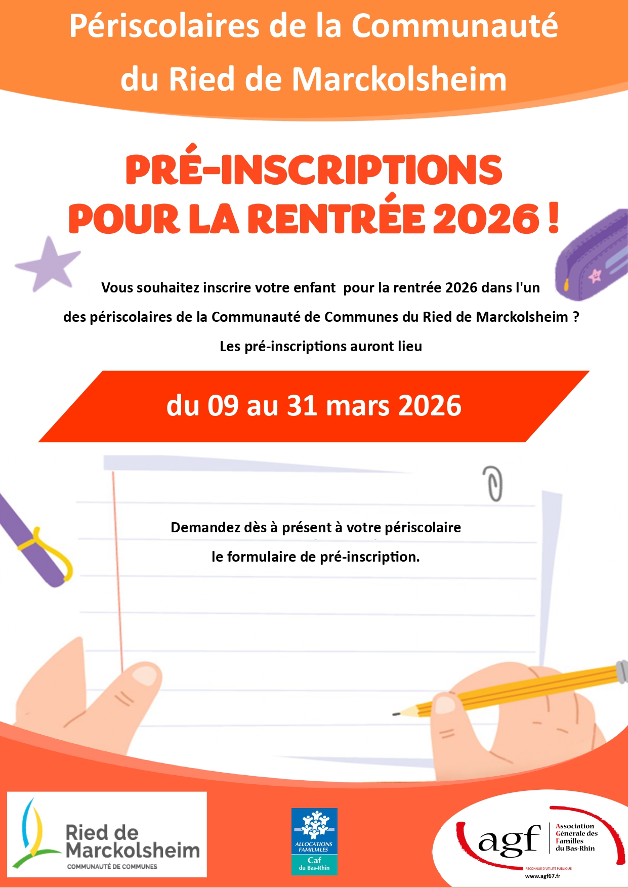 Tract de pre inscription 2025 2026 CCRM