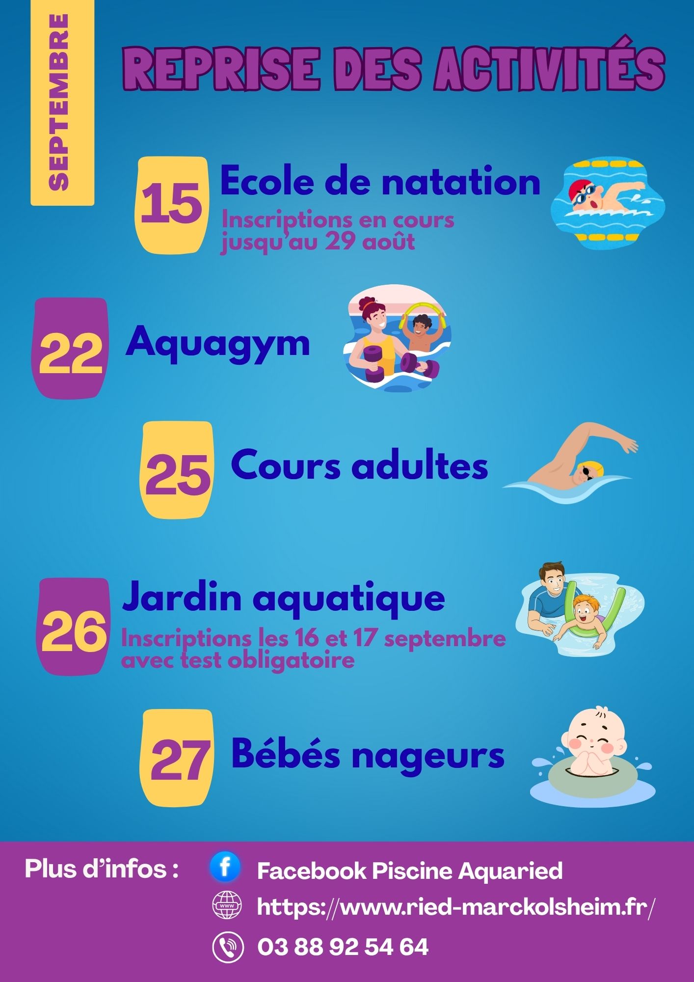 Reprise des activités Sept 25 
