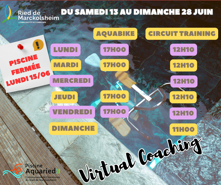 Aquagym virtual coaching Juin 2026