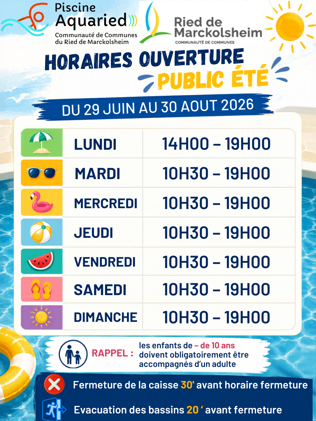Horaires Ete 2026