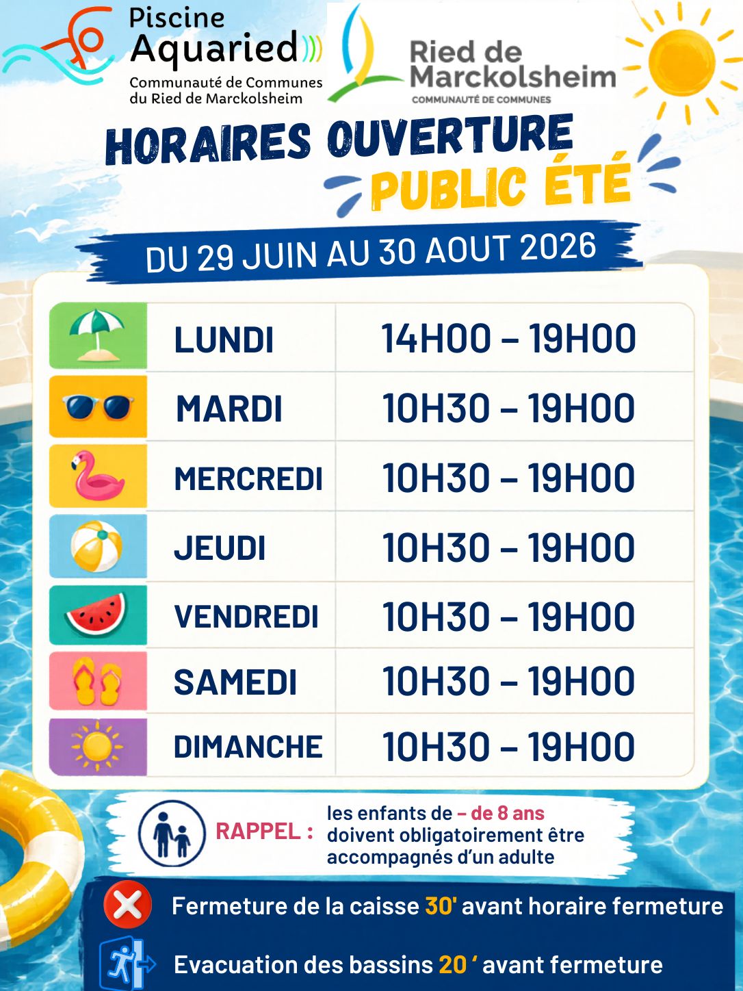 Horaires Juillet 2026
