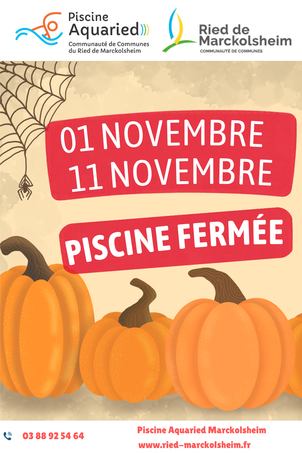 Fermeture 1 et 11 novembre