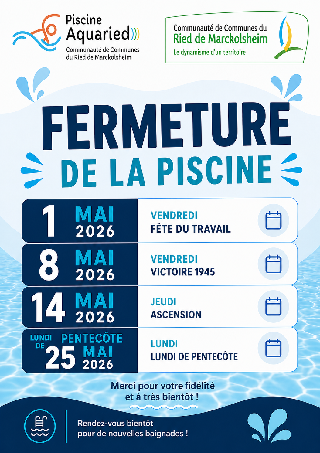 fermeture piscine 2026